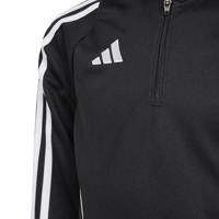thumbnail: Zwart en witte jongens en meisjes adidas Performance voetbalsweater van gerecycled polyester met lange mouwen en opstaande kraag