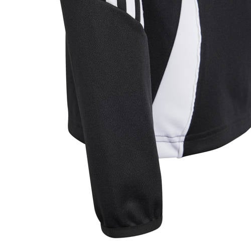 Adidas Performance voetbalsweater TIRO 24 zwart wit Sportsweater Jongens Meisjes Gerecycled polyester Opstaande kraag 128