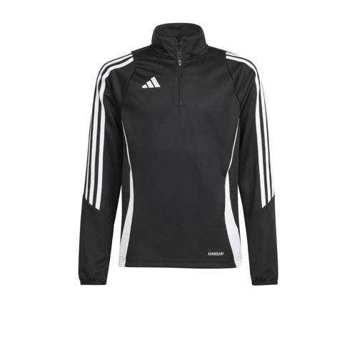 adidas Performance voetbalsweater TIRO 24 zwart/wit Sportsweater Jongens/Meisjes Gerecycled polyester Opstaande kraag
