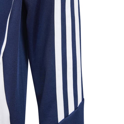 Adidas Performance Junior voetbalsweater TIRO 24 donkerblauw wit Sportsweater Jongens Meisjes Polyester Opstaande kraag 128