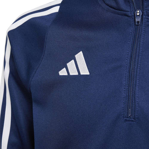 Adidas Perfor ce Junior voetbalsweater TIRO 24 donkerblauw wit Sportsweater Polyester Opstaande kraag 128