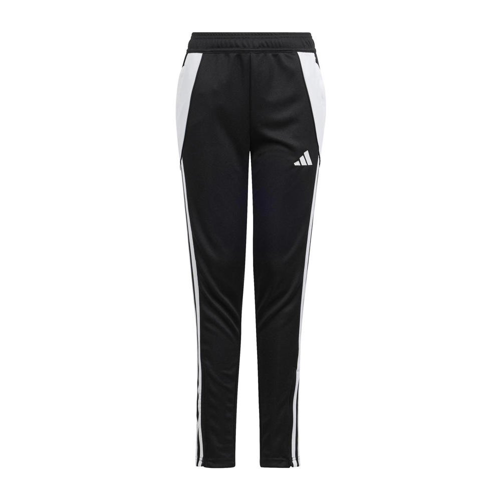 Zwart en witte jongens en meisjes adidas Performance Junior trainingsbroek van polyester met elastische tailleband met koord en effen