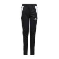 thumbnail: Zwart en witte jongens en meisjes adidas Performance Junior trainingsbroek van polyester met elastische tailleband met koord en effen