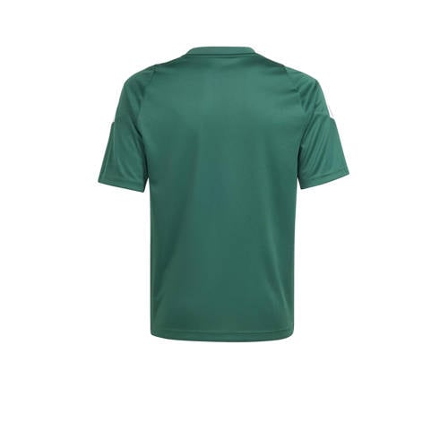 Adidas Performance voetbalshirt donkergroen wit Sport t-shirt Jongens Meisjes Gerecycled polyester Ronde hals 176