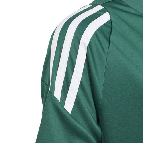 Adidas Performance voetbalshirt donkergroen wit Sport t-shirt Jongens Meisjes Gerecycled polyester Ronde hals 176