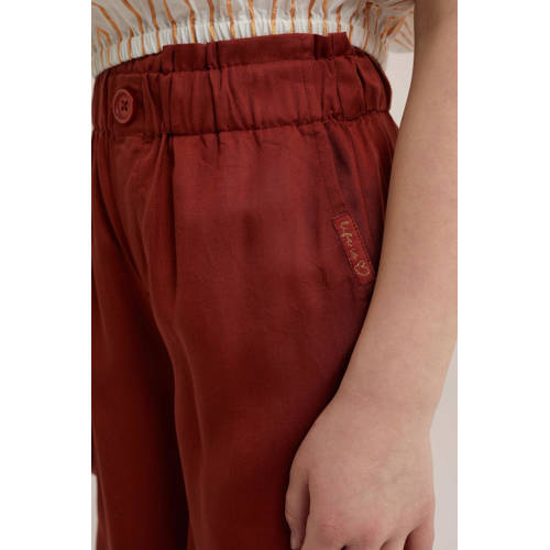 WE Fashion straight fit broek bruin Meisjes Lyocell Effen 98