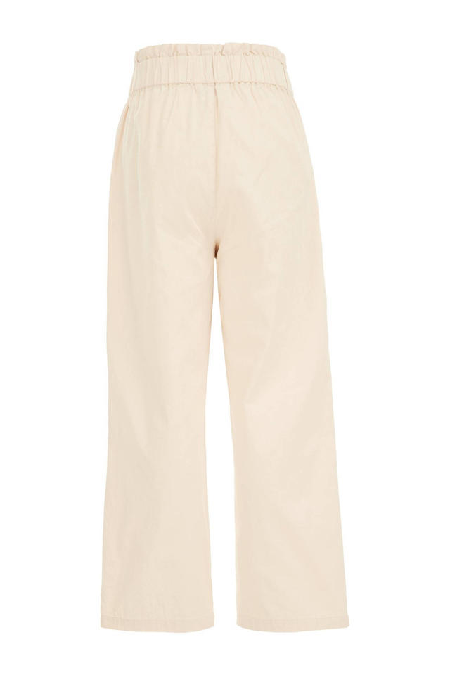 Beige effen pantalon met steekzakken