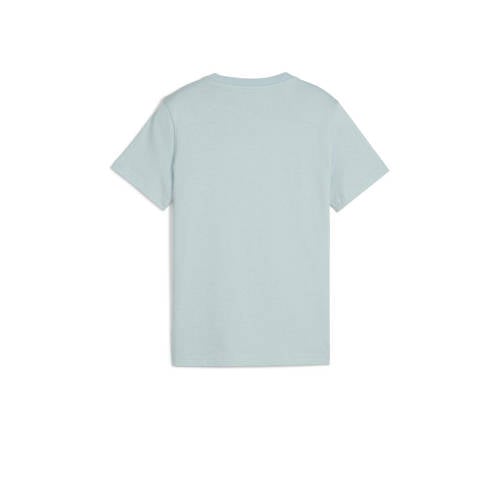 Puma T-shirt Power Graphic lichtblauw Jongens Meisjes Katoen Ronde hals 128