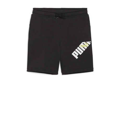 Puma sweatshort Power met logo zwart/wit Korte broek Jongens/Meisjes Katoen