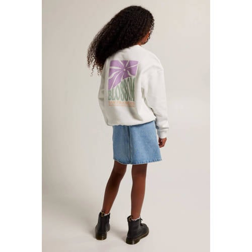 America Today sweater Sari JR met backprint offwhite Wit Backprint 146 152