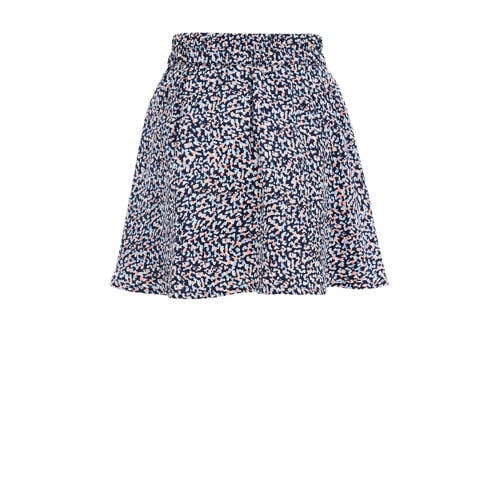 WE Fashion rok met all over print donkerblauw Meisjes Polyester All over print 110 116