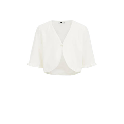 WE Fashion vest wit Meisjes Polyester V-hals Effen - 110/116