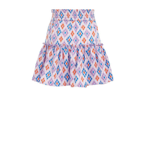 WE Fashion rok met all over print lila Paars Meisjes Polyester All over print 98 104