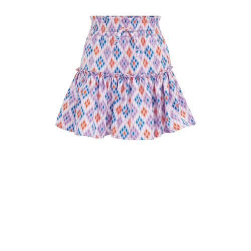 WE Fashion rok met all over print lila Paars Meisjes Gerecycled polyester