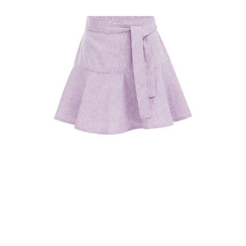 WE Fashion skort met all over print lila Rok Paars Meisjes Polyester All over print - 110/116