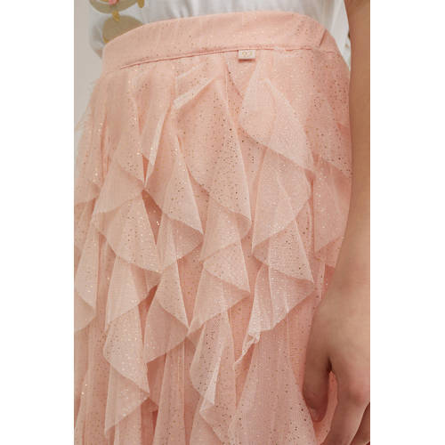WE Fashion semi-transparante rok lichtroze Meisjes Polyester Effen 92