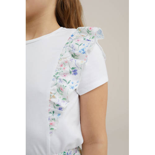 WE Fashion gebloemde skort wit Rok Meisjes Polyester Bloemen 92
