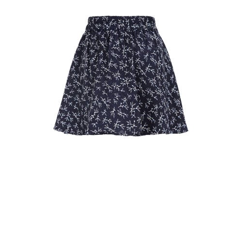 WE Fashion skort met all over print donkerblauw Rok Meisjes Polyester All over print 92