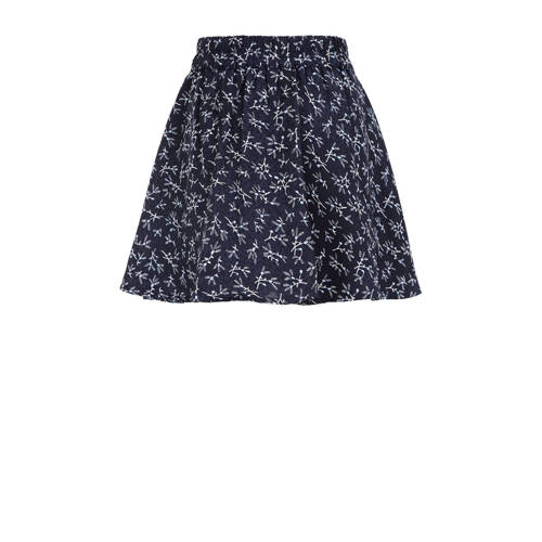 WE Fashion skort met all over print donkerblauw Rok Meisjes Gerecycled polyester 92