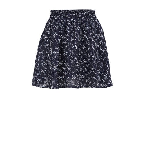 WE Fashion skort met all over print donkerblauw Rok Meisjes Gerecycled polyester