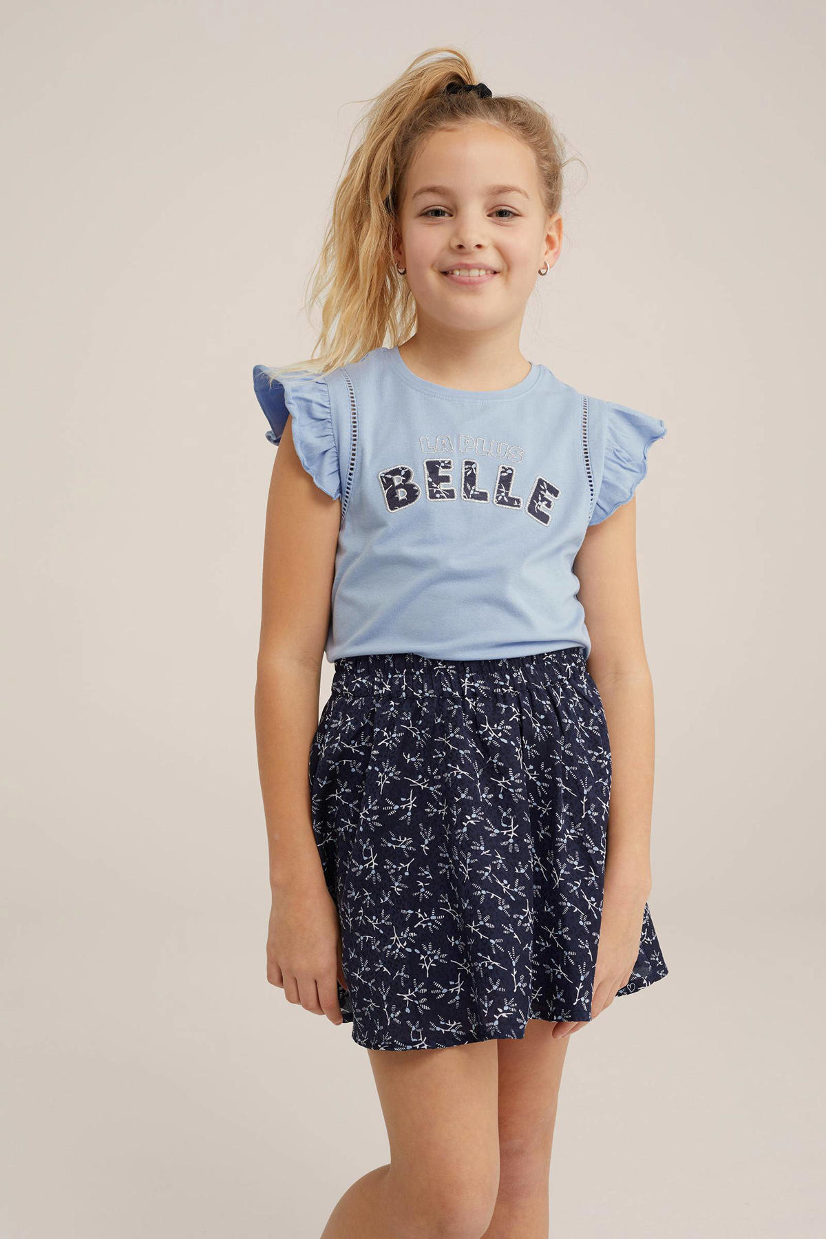 WE Fashion Tshirt met tekst blauw