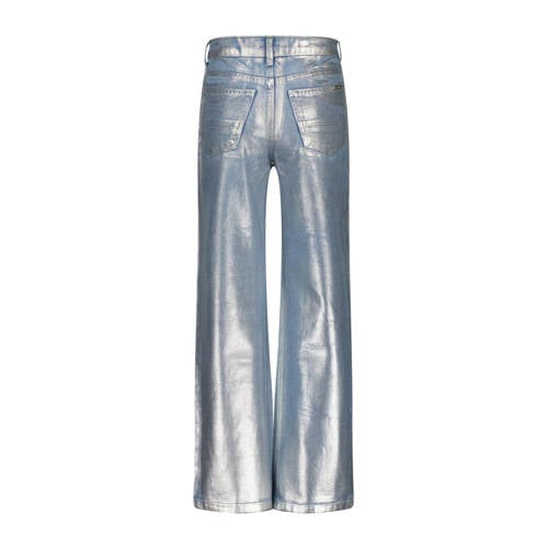 VINGINO metallic wide leg jeans Cato Metallic denim Blauw Effen 104