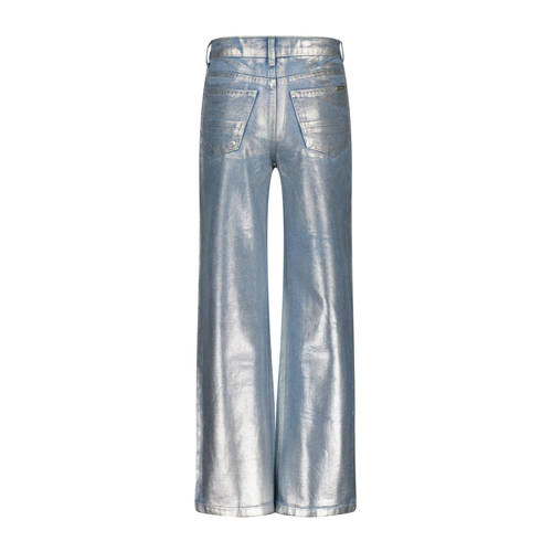 VINGINO metallic wide leg jeans Cato Metallic denim Blauw Effen 104