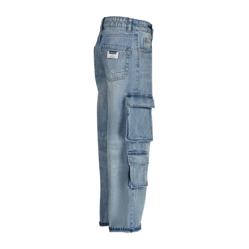 VINGINO loose fit jeans Kit old vintage Blauw Jongens Meisjes Denim Effen 104