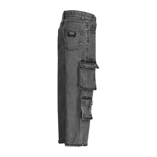 VINGINO loose fit jeans Kit washed black Zwart Denim Effen 104