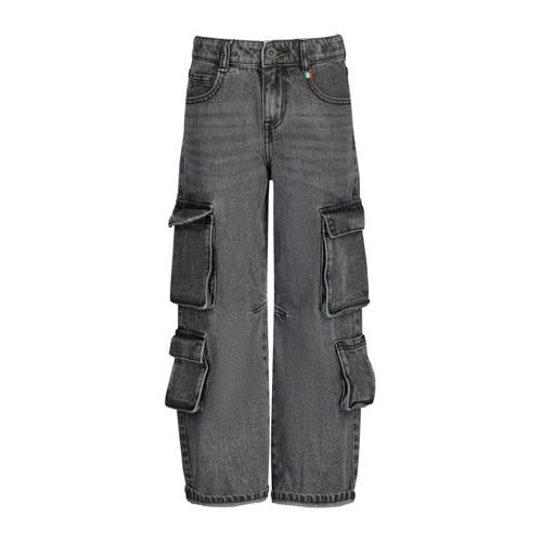 Vingino loose fit jeans Kit washed black Zwart Jongens/Meisjes Denim Effen - 104