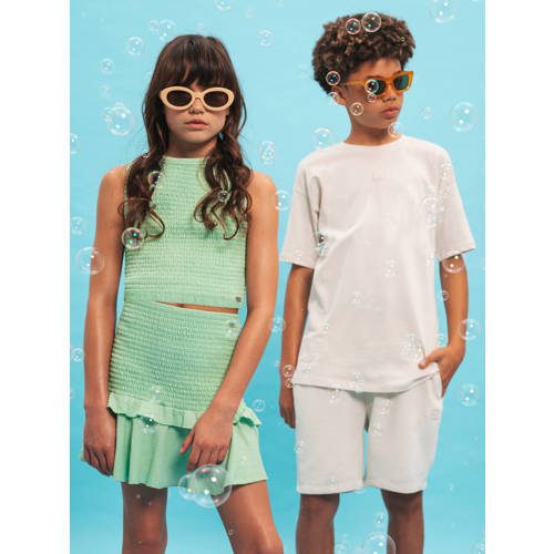 NIK&NIK crop top zachtgroen Meisjes Polyester Ronde hals Effen 128