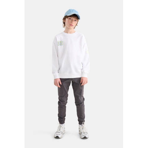 Shoeby tapered fit cargobroek grijs Jongens Katoen Effen 98 104