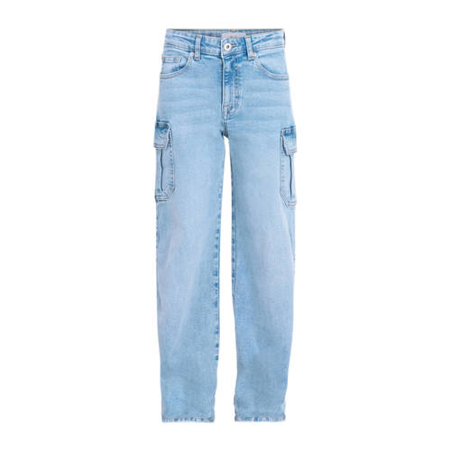 Shoeby high waist loose fit jeans mediumstone Blauw Meisjes Katoen Effen - 104