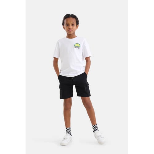 Shoeby extra low waist regular fit cargo short zwart Korte broek Jongens Katoen 98 104