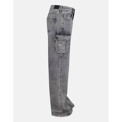 Shoeby straight fit jeans grijs Meisjes Denim Effen 158