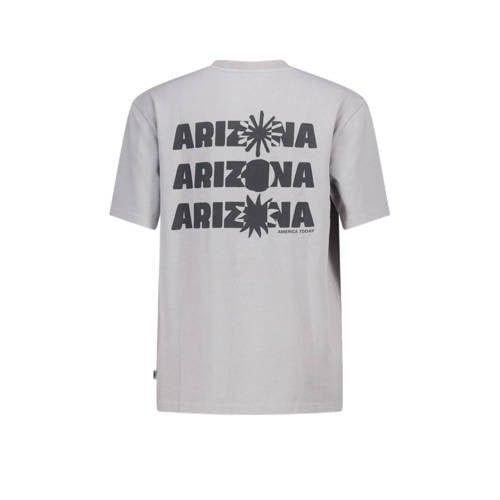 America Today T-shirt met backprint light grey Grijs Jongens Katoen Ronde hals 146 152