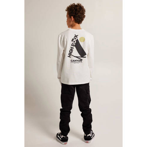 America Today longsleeve met backprint wit Jongens Katoen Ronde hals Backprint 134 140