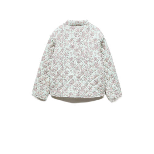 Mango Kids zomerjas met all over print mintgroen Meisjes Viscose V-hals 128