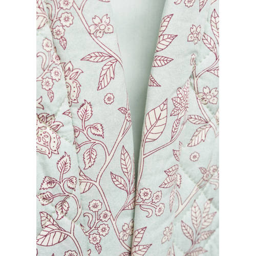 Mango Kids zomerjas met all over print mintgroen Meisjes Viscose V-hals 128