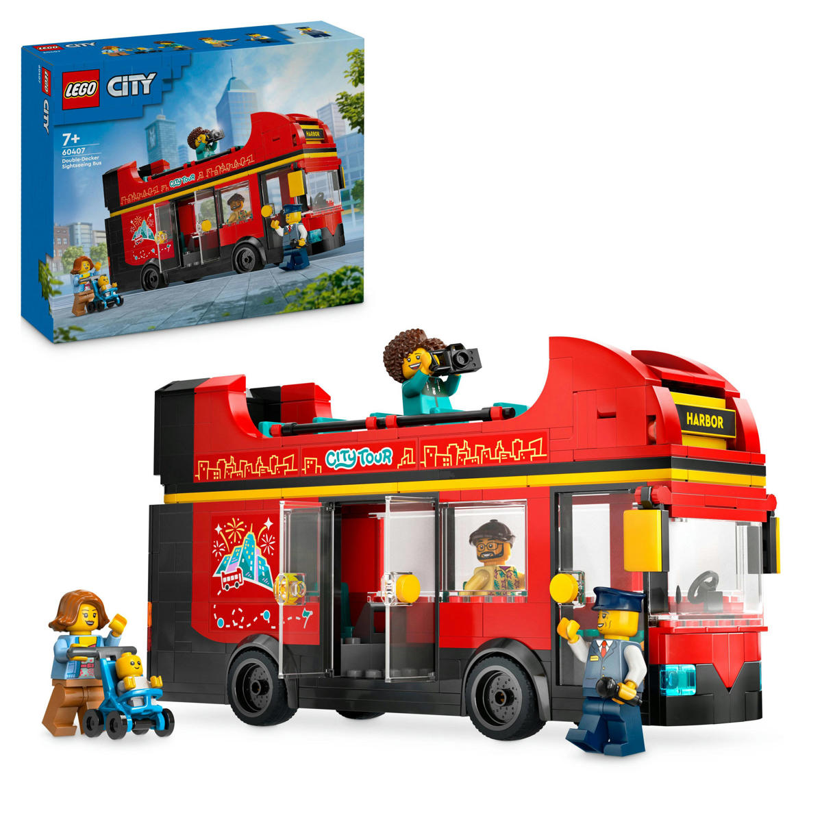LEGO City Toeristische rode dubbeldekker Speelgoed Bus Bouwpakket voor ...