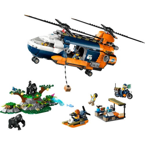 Lego City Jungleonderzoekers: helikopter bij de basis 60437 Bouwset