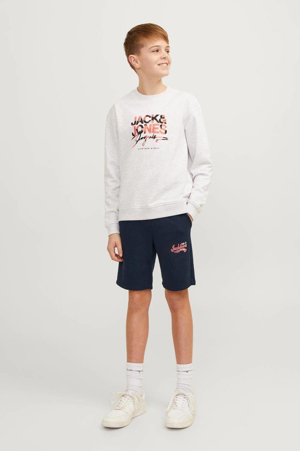 JACK & JONES JUNIOR sweatshort JPSTLOGO met logo donkerblauw