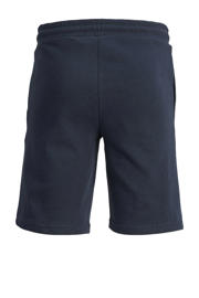 thumbnail: Donkerblauwe jongens JACK & JONES JUNIOR sweatshort met elastische tailleband met koord en printopdruk