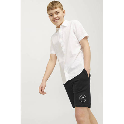 jack & jones JUNIOR sweatshort JPSTSWIFT met printopdruk zwart Korte broek 116