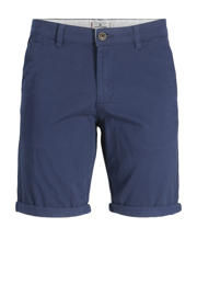 thumbnail: Donkerblauwe jongens JACK & JONES JUNIOR chino short van stretchkatoen met regular fit, regular waist en effen