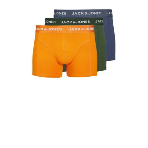 JACK & JONES JUNIOR boxershort JACKEX - set van 3 oranje/groen/blauw Jongens Stretchkatoen