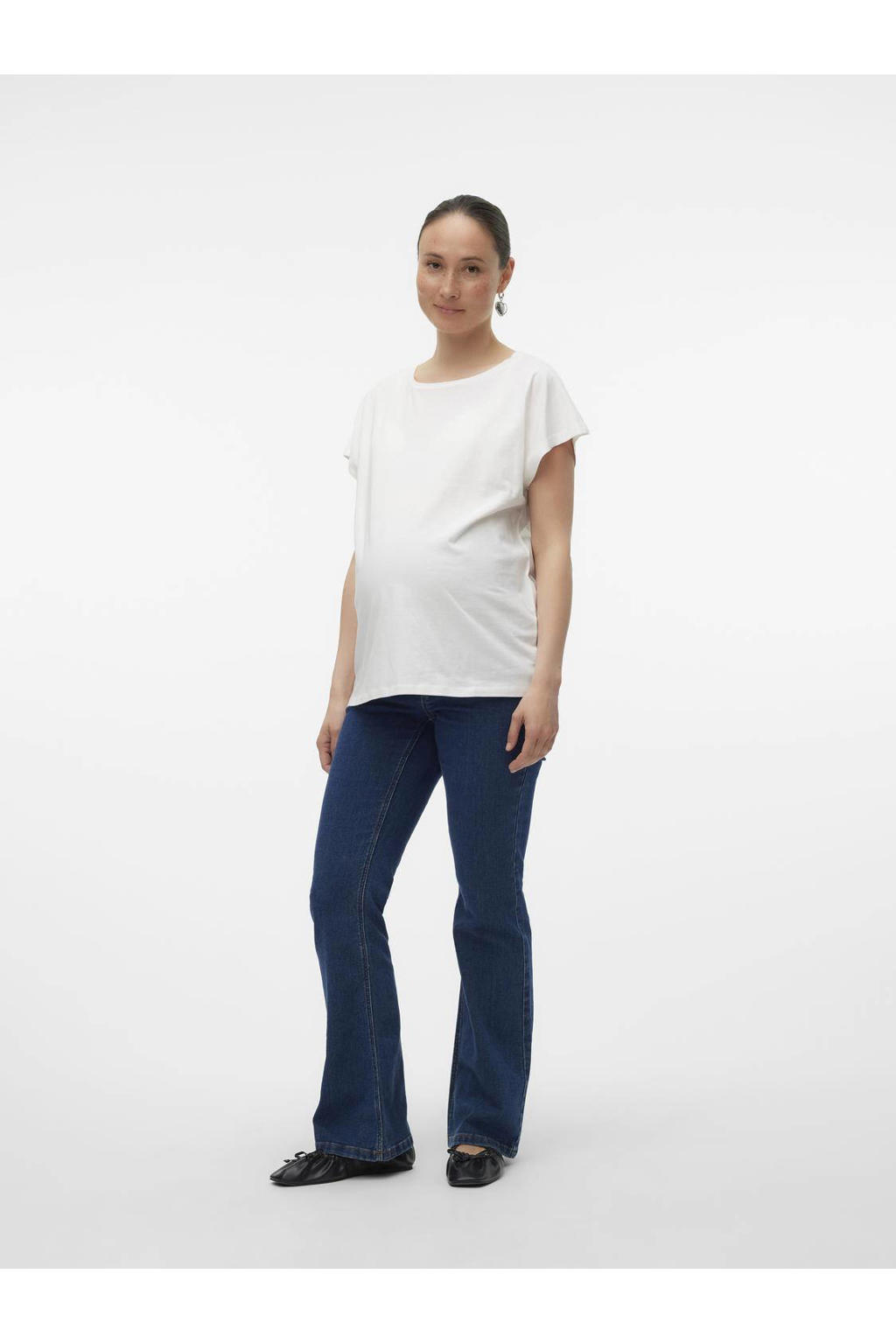 VERO MODA MATERNITY T-shirt - set van 2 - groen/offwhite