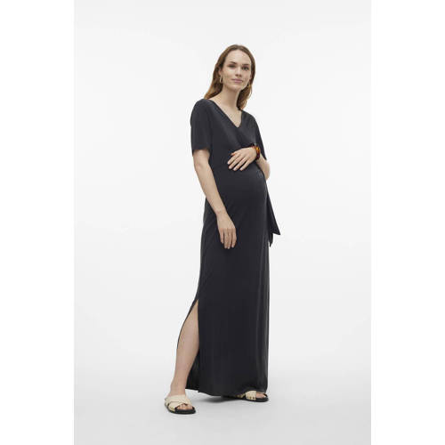 VERO MODA MATERNITY zwangerschapsjurk VMMIMILA antraciet Grijs Dames Modal V-hals XXL