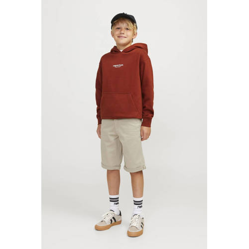 JACK & JONES JUNIOR chino bermuda JJIBOWIE beige Korte broek Jongens Stretchkatoen