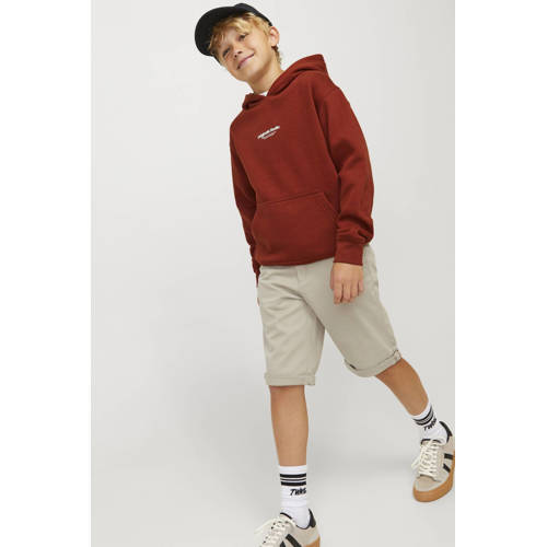 JACK & JONES JUNIOR chino bermuda JJIBOWIE beige Korte broek Jongens Stretchkatoen